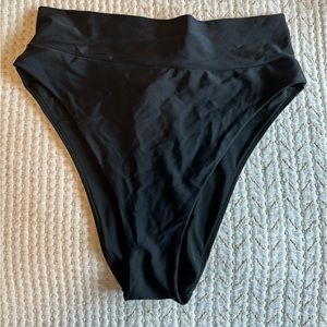 Aerie High Rise Swim Bottoms Black